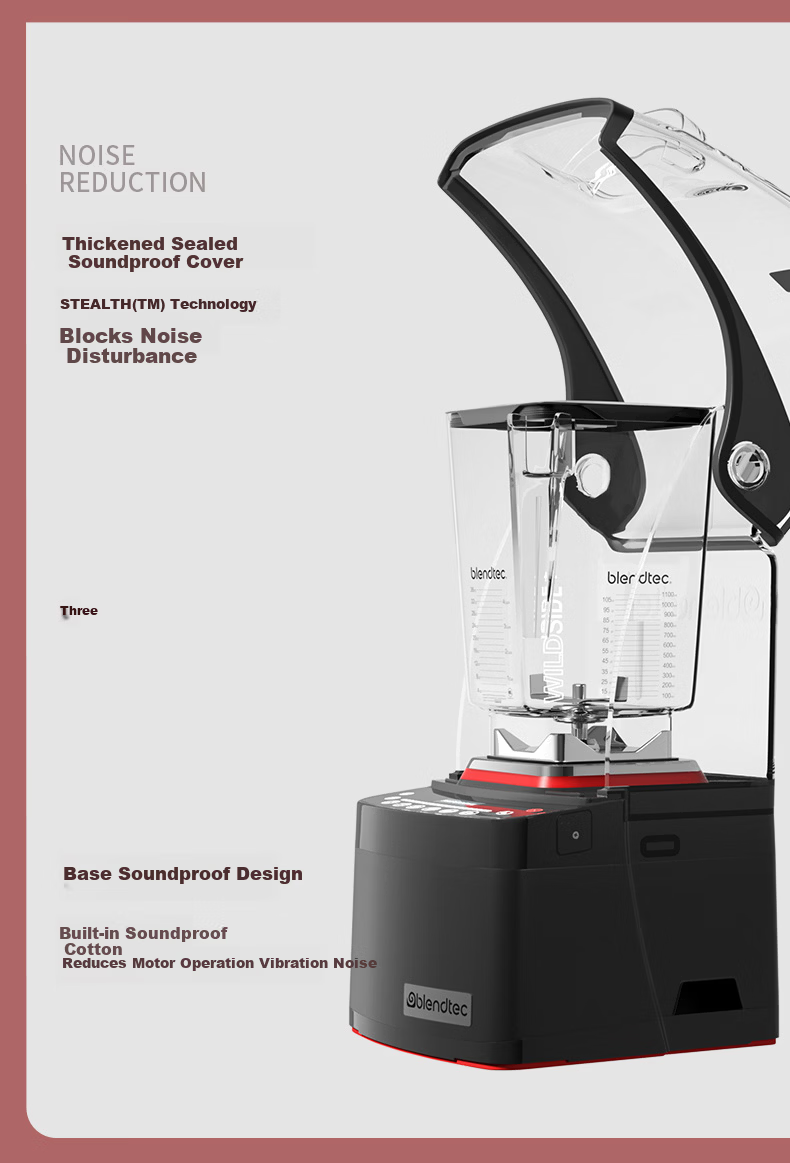Blendtec Brand American Imported Blender Household Food Processor Low Noise Physical Heating 1800W Touch Control 800 Black 6