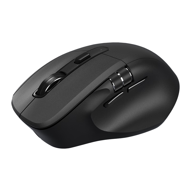 B.O.W Hangshi MD606L Rechargeable Wireless Bluetooth Wired Tri-Mode Ergonomic Smart High-Speed Side Wheel Office Mouse Black