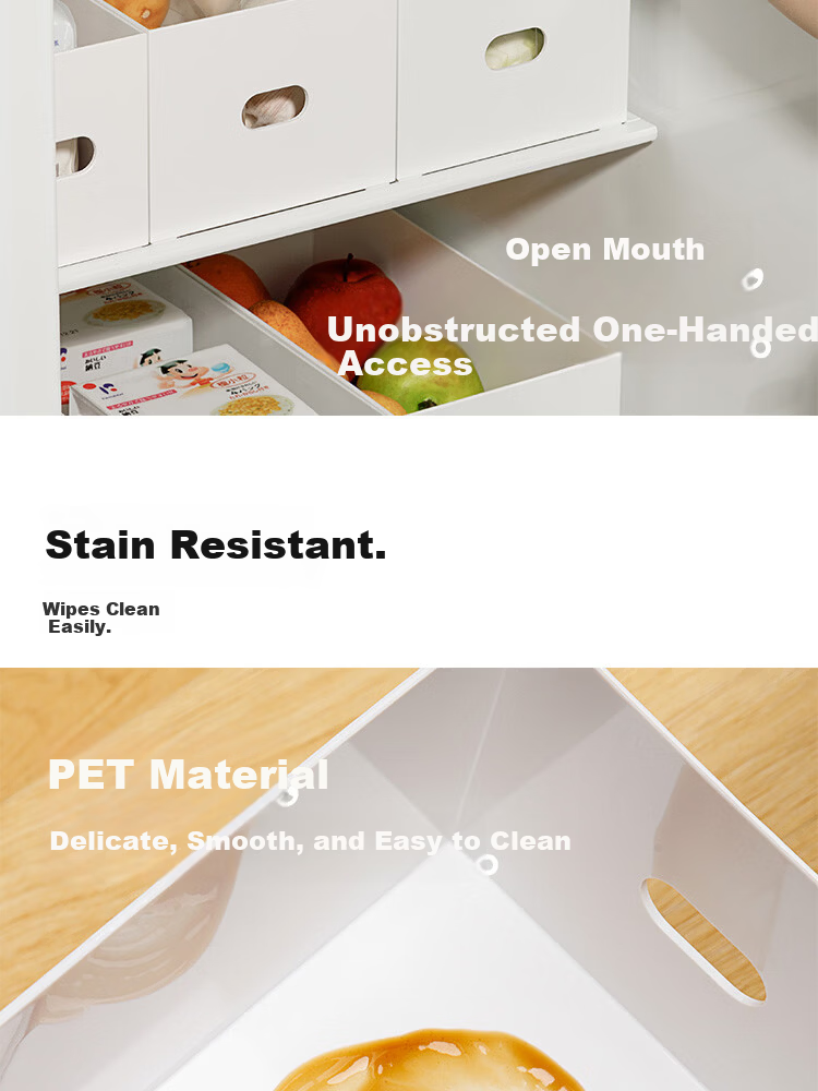 Jicang Right-Angle Storage Box Kitchen Desktop Organizer Basket Cabinet Organizer Drawer Divider Snack Storage Box XL Two-Pack 10