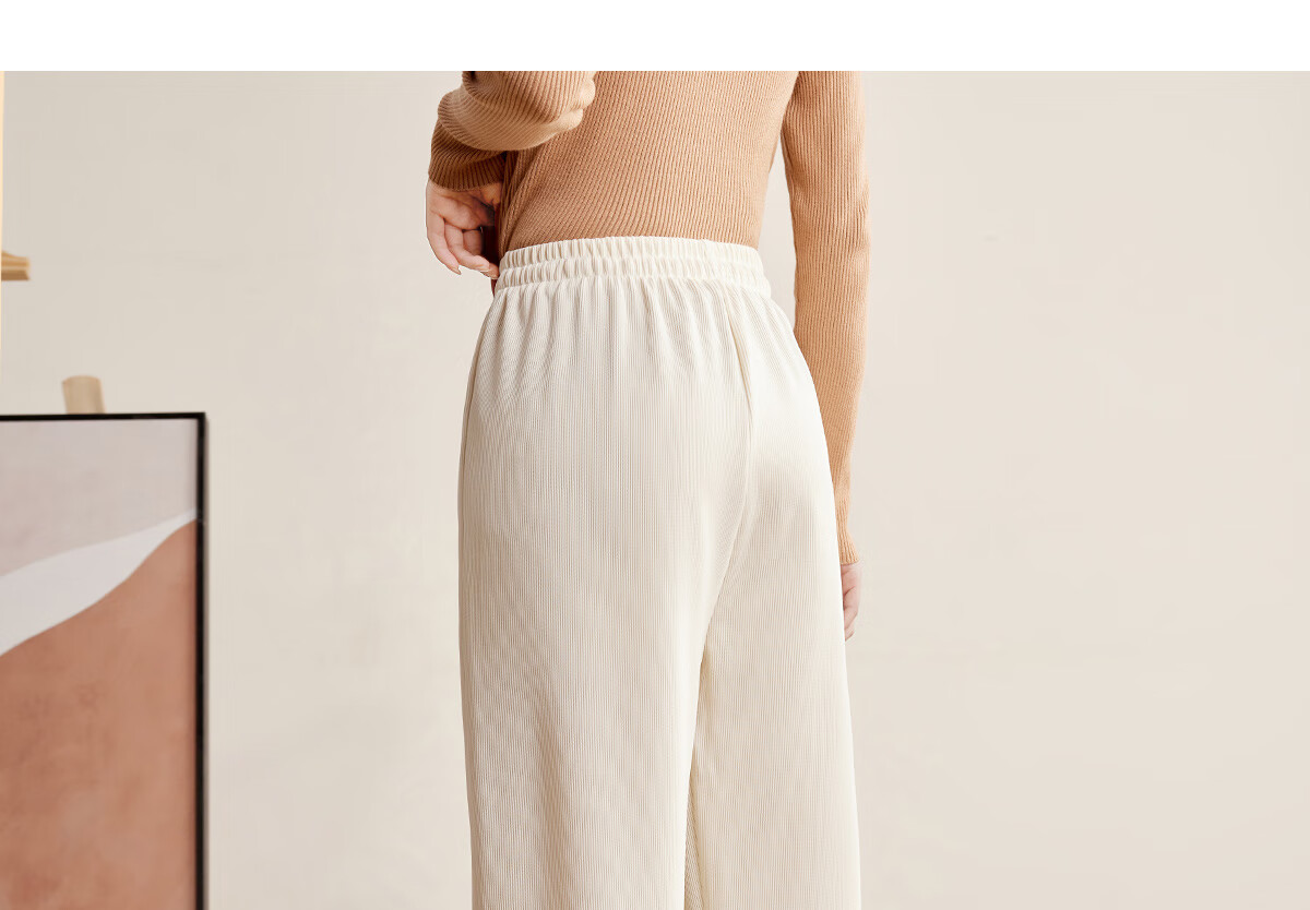 Halo Queen Women's Casual Pants, Spring And Autumn Drawstring Loose Wide-Leg Trousers, Fashionable Slimming Straight-Leg Pants H13QK5970 29