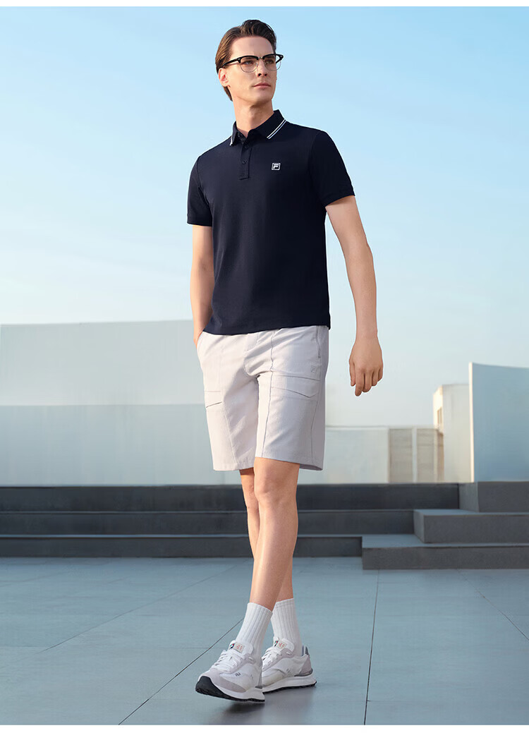 FILA Elite Men's Knitted Short Sleeve Polo Shirt 2026 Summer Simple Basic Casual Top 28