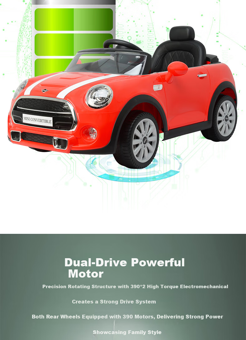CHILOKBO MINI Kids Electric Ride-On Car Four-Wheel Remote Control Toy Car for Children Baby Push Ride Red Gift 16