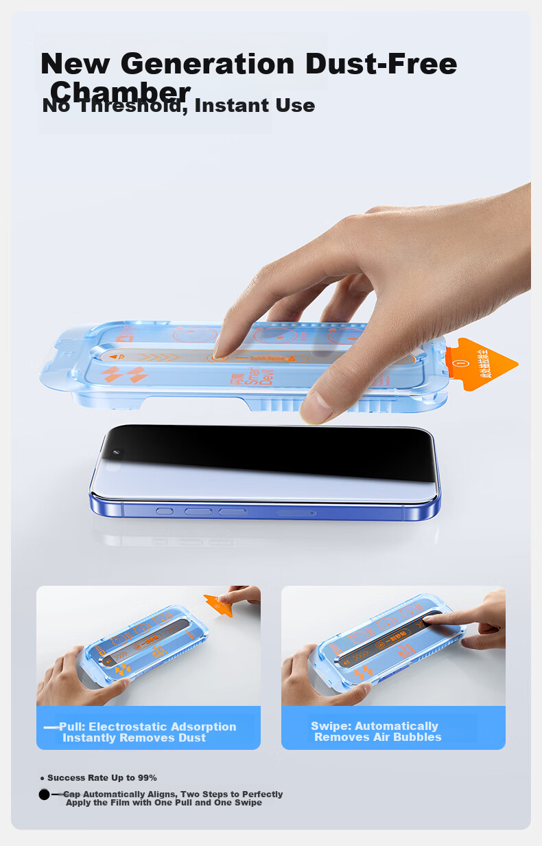 Shanmo Privacy Tempered Glass Screen Protector for iPhone 16/15, Anti-Peeping, Dustproof, Drop-Resistant, Anti-Fingerprint, Full Coverage, 2-Pack 11