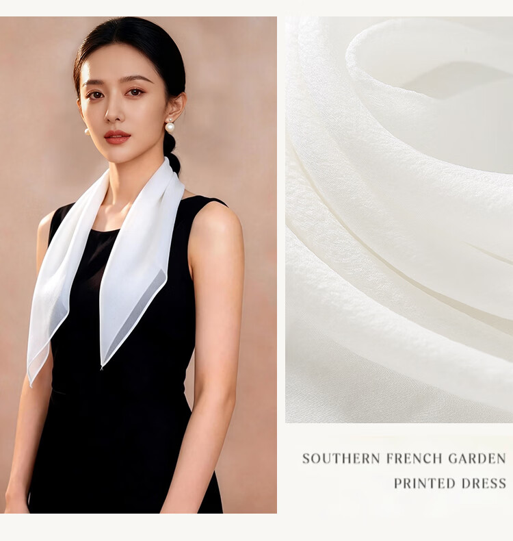 Hangsi Mansion Pure Color Custom Mulberry Silk Scarf Silk Pearl Gauze Square Scarf Birthday Gift for Mom Women's Festival 8