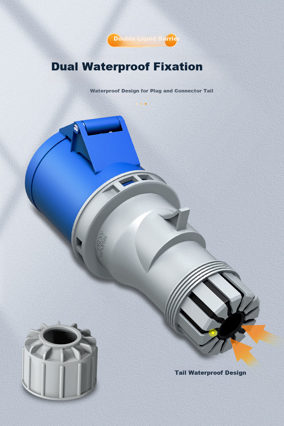 MAXCENT Industrial Plug Connector, 32A Three-Phase Power, 3-Pin IP44 Waterproof, for Computer Room PDU Power Cables, Special Aviation Socket Coupler, Male Head MPC4332 5
