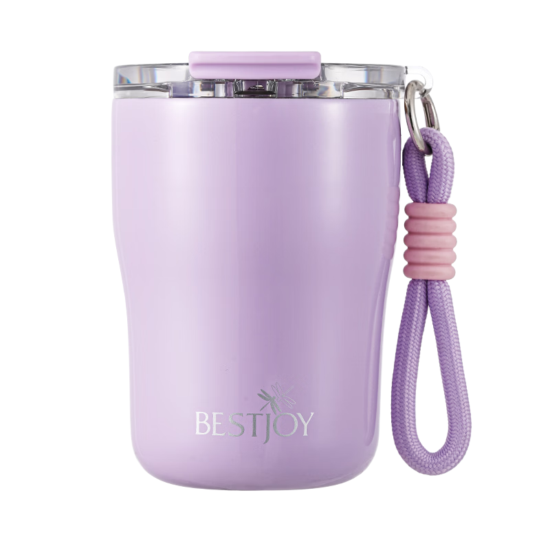 FUGURNG BESTJOY 316L Stainless Steel Coffee Thermos Office Direct Drinking Travel Mug for Men and Women 350ml Purple