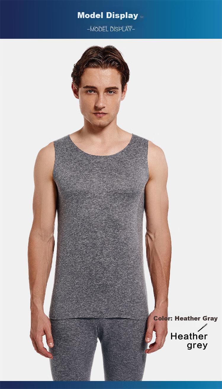 Paul Frank Men's Cashmere Silk Thermal Vest Seamless Heat Retaining Base Layer Autumn Winter Warm Waistcoat Jacket 17