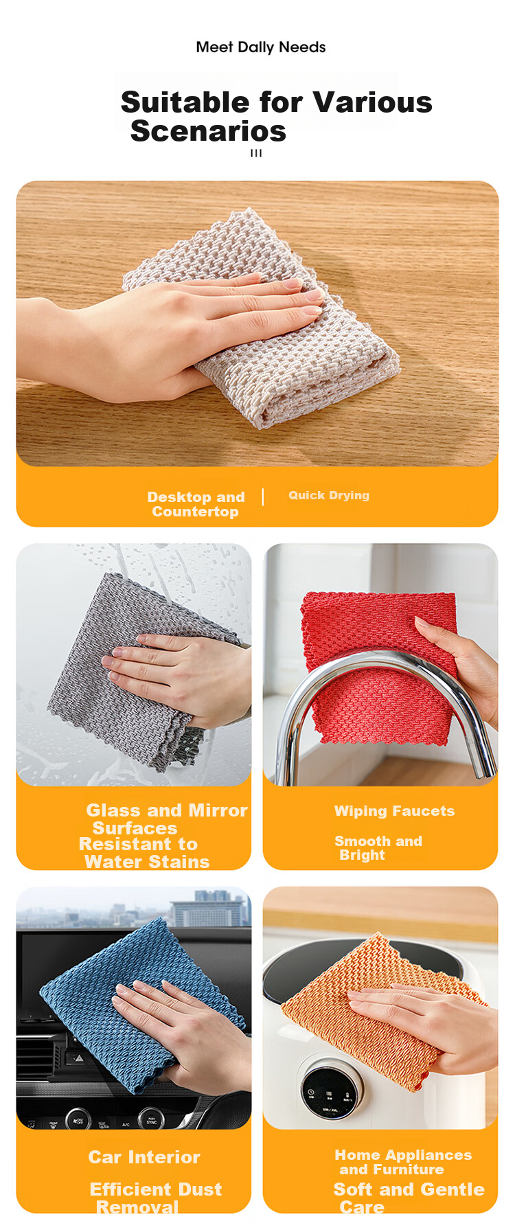 MARYYA Ultra-Fine Microfiber Cleaning Cloth, 30*30cm, 10 Pieces, for Glass Cleaning, Housekeeping, Professional Use, Absorbent, Lint-Free, No Shedding 9