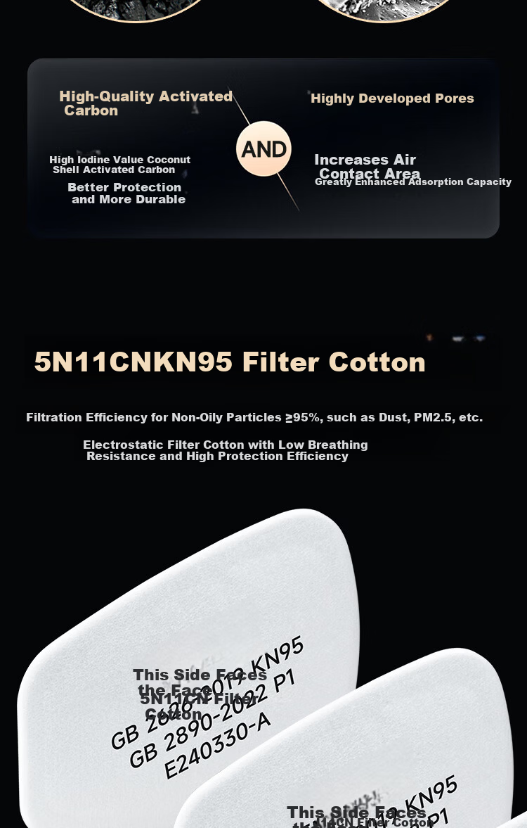 Aokeyun Dust Mask, Heavy-Duty Industrial KN95, Head-Mounted Non-Ear-Strapping, for Spray Painting, Silicone Face Shield, Paint Sprayers, Welders, Anti-Smoke, Secondhand Smoke, Breathing Valve, Breathable, Guardian - Quantum Gray 7