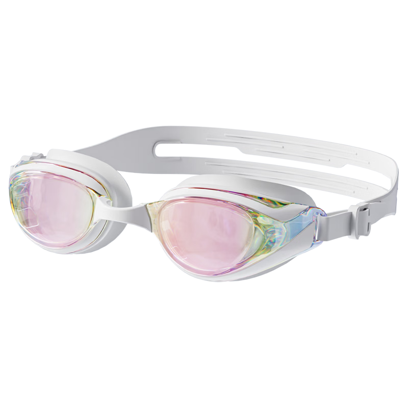 JEEP Women's Swimming Goggles HD Anti-Fog Waterproof Prescription Swim Glasses Mansi White 200°