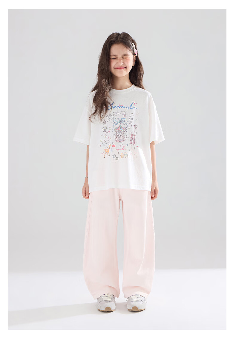 Mucmukn Wish Fairy Snowflake Soft Cotton Loose Hand-Painted Print Short Sleeve T-Shirt Summer Girls' Tee New 24