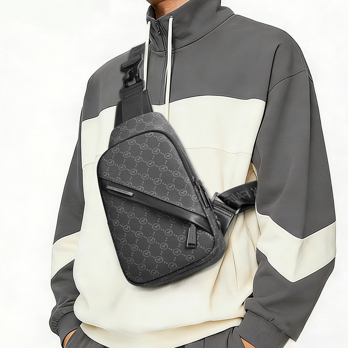 Mark Fairwhale High-end Light Luxury Men's Crossbody Bag Large Capacity Casual Commuter Portable Small Shoulder Chest Bag