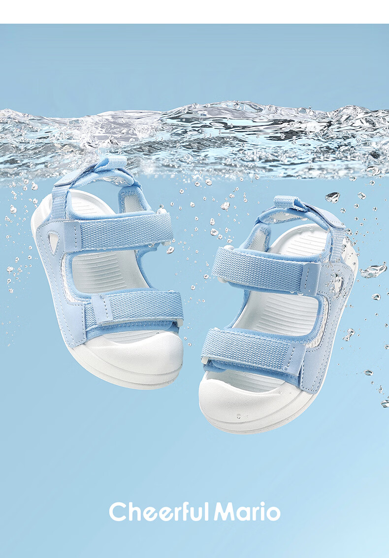 Cheerful Mario Kids Summer Sandals Boys Girls Outdoor Soft Sole 2026 New Breathable Casual Korean Style Toddler Shoes 25