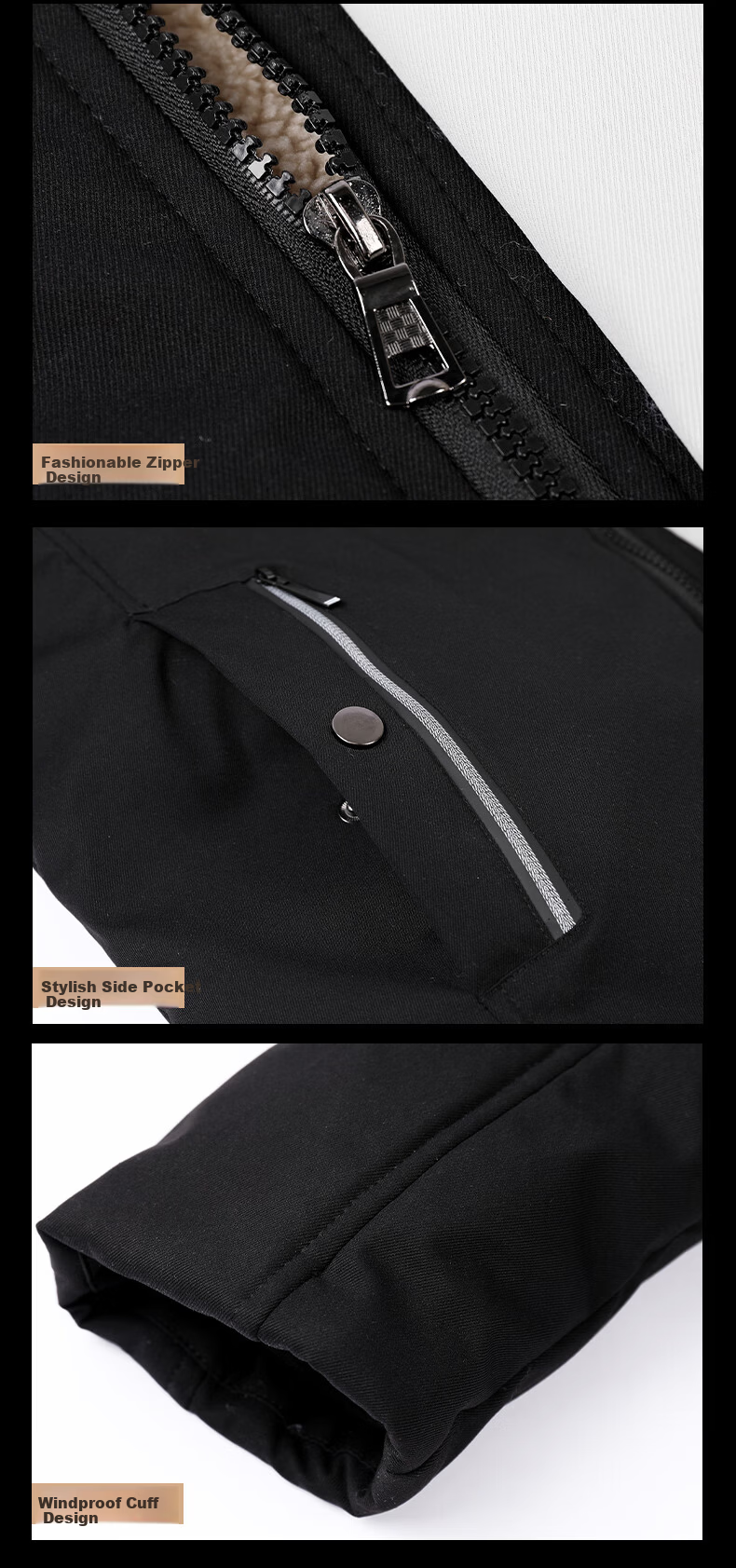 Miiow Men's Cotton Jacket Autumn Winter Lamb Wool Hooded Thickened Warm Coat Dark Gray 2XL 7
