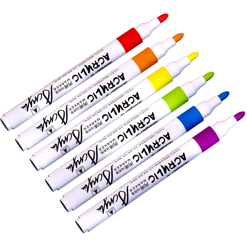 GuangBo 48-Color Water-Based Acrylic Markers, Art Student-Specific Drawing Markers, Single-Tip Waterproof Quick-Drying Paintbrushes, DIY Paint H02273 Birthday Gift Stationery