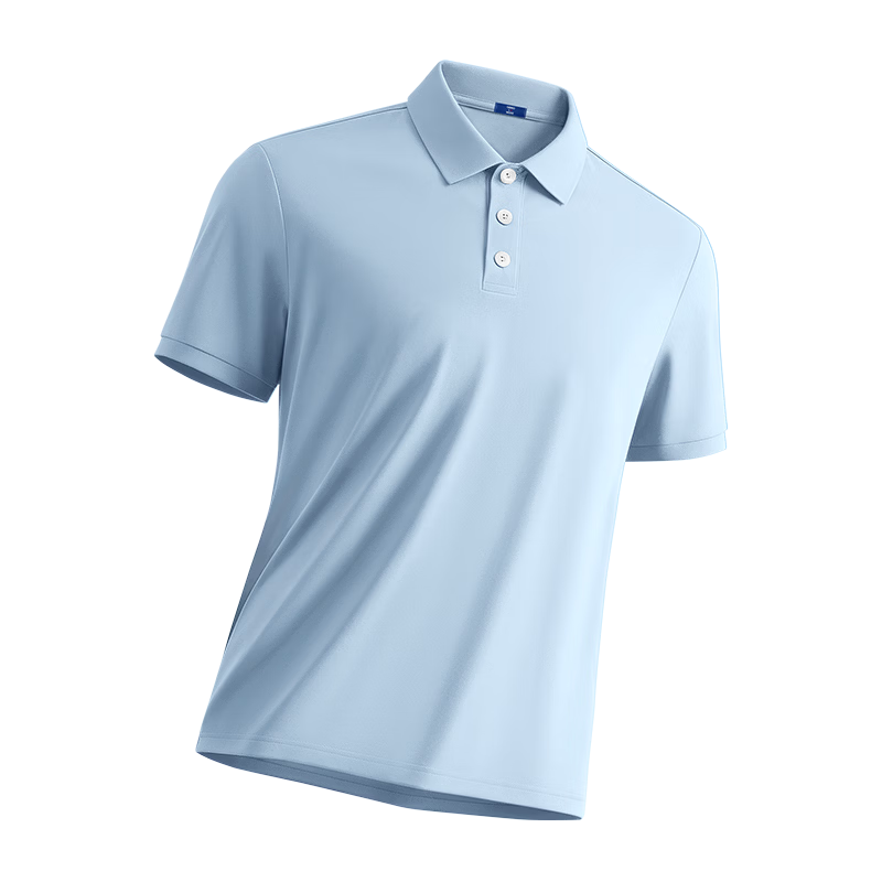 GENIOLAMODE Men's Polo Shirt Short Sleeve Summer Casual Solid Color Versatile Basic Business Collared T-Shirt Blue 2XL