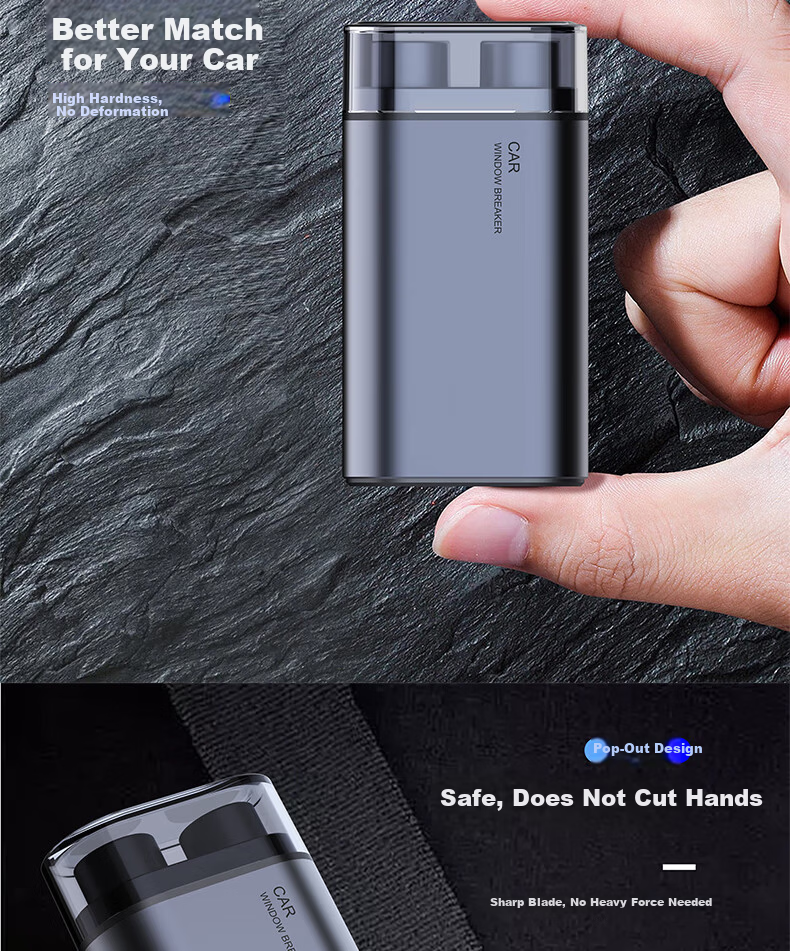 YOMO Car Safety Hammer with Test Glass - Multi-Function Dual Tungsten Steel Emergency Escape Tool P2 8