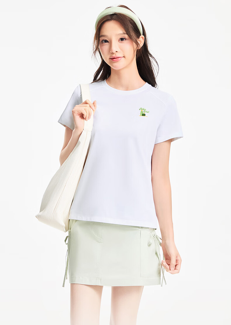 Erke Women's Crew Neck Short Sleeve Knit Shirt Summer Moisture-Wicking Quick-Dry Ice-Feel Sports Running T-Shirt Casual Base Layer Top 3