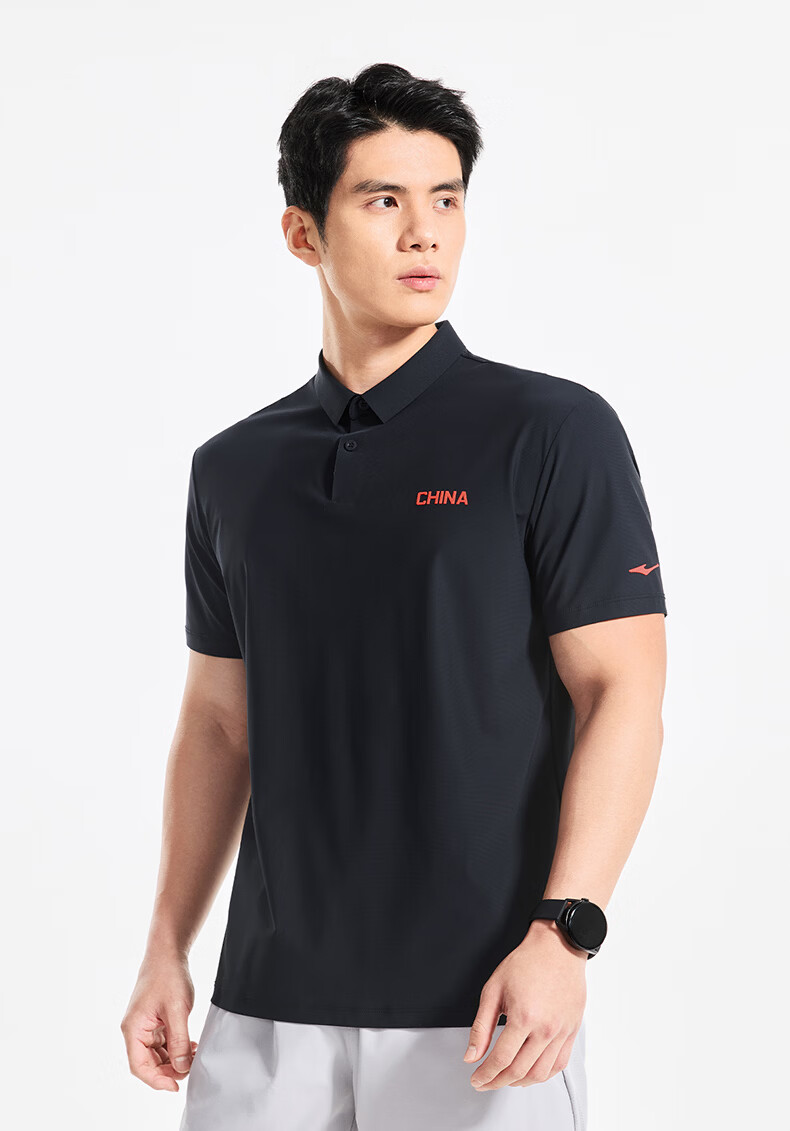 Erke Men's Micro Collar Short Sleeve T-Shirt Summer Sports Polo Shirt Outdoor Sun Protection Ice Cooling Deodorizing Tennis Sports Top 16