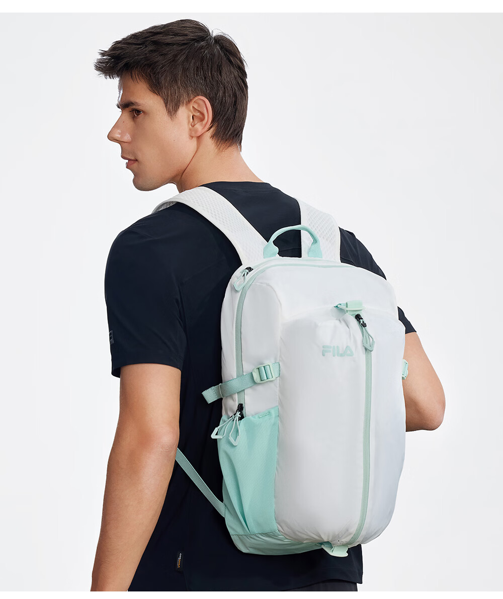 FILA Official Men's Backpack 2026 Summer Outdoor Sports Foldable Shoulder Bag School Laptop Bag 10
