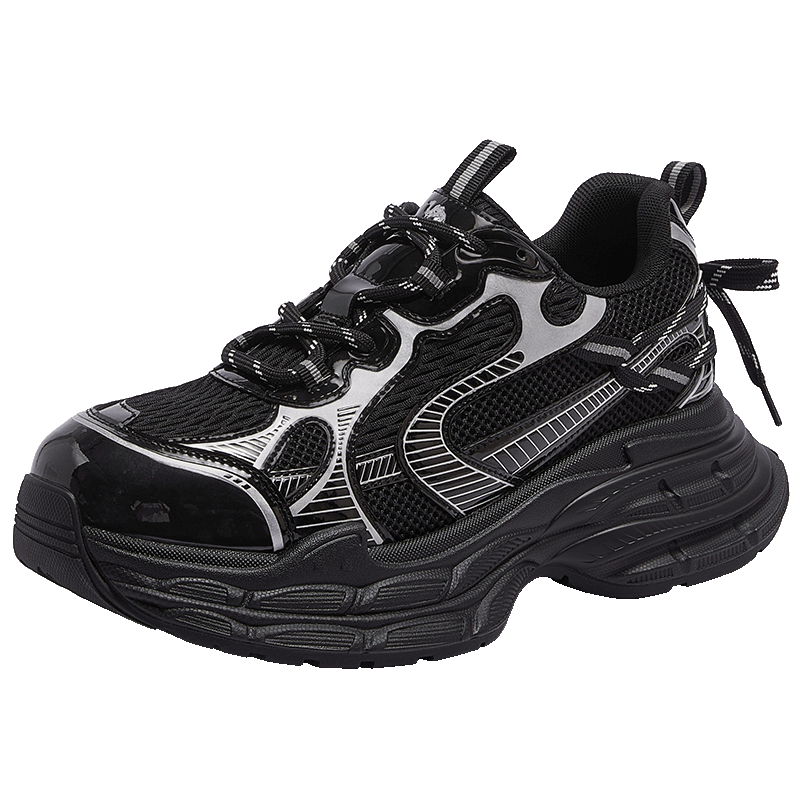 CAMEL Silver Moon 3rd Generation Dad Shoes Versatile Outdoor Height-Increasing Casual Shoes L16S283125 Black/Silver (Men's) Size 40