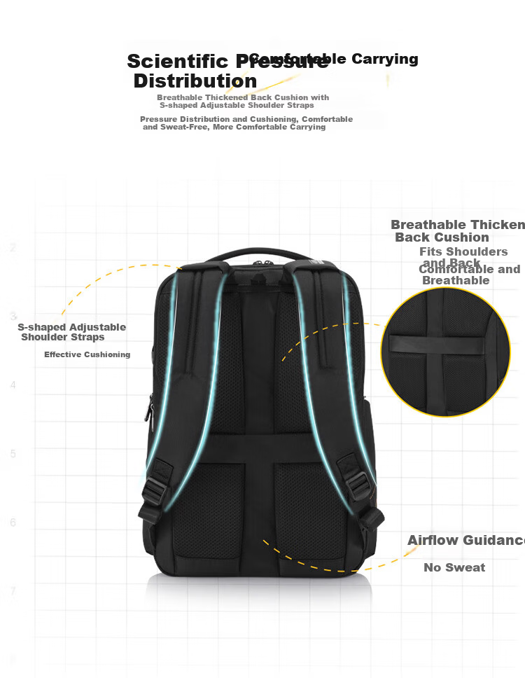 American Tourister Men's Backpack Commuter Laptop Bag Multifunctional 16-inch Travel Bag NA5 Light Gray 7
