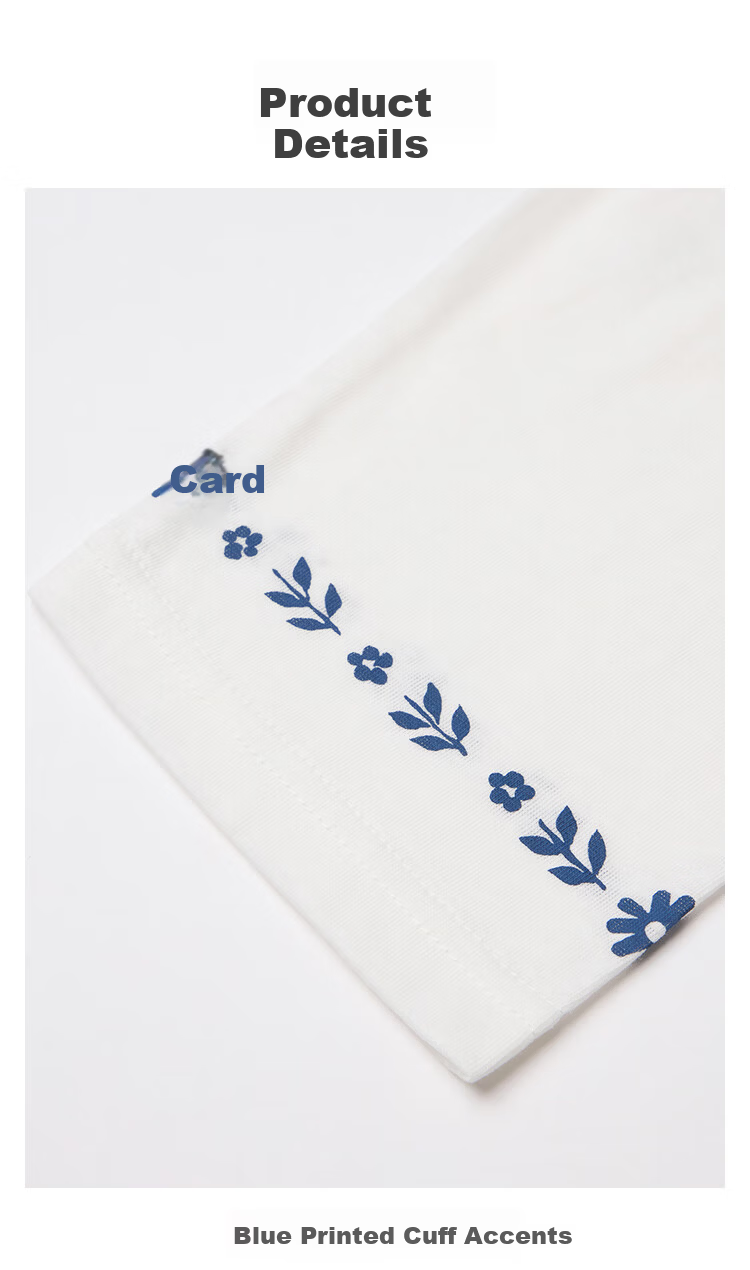 INMAN Linen Blue Printed Simple T-Shirt 26 Spring New Women's Cover-up Off-White XL 10