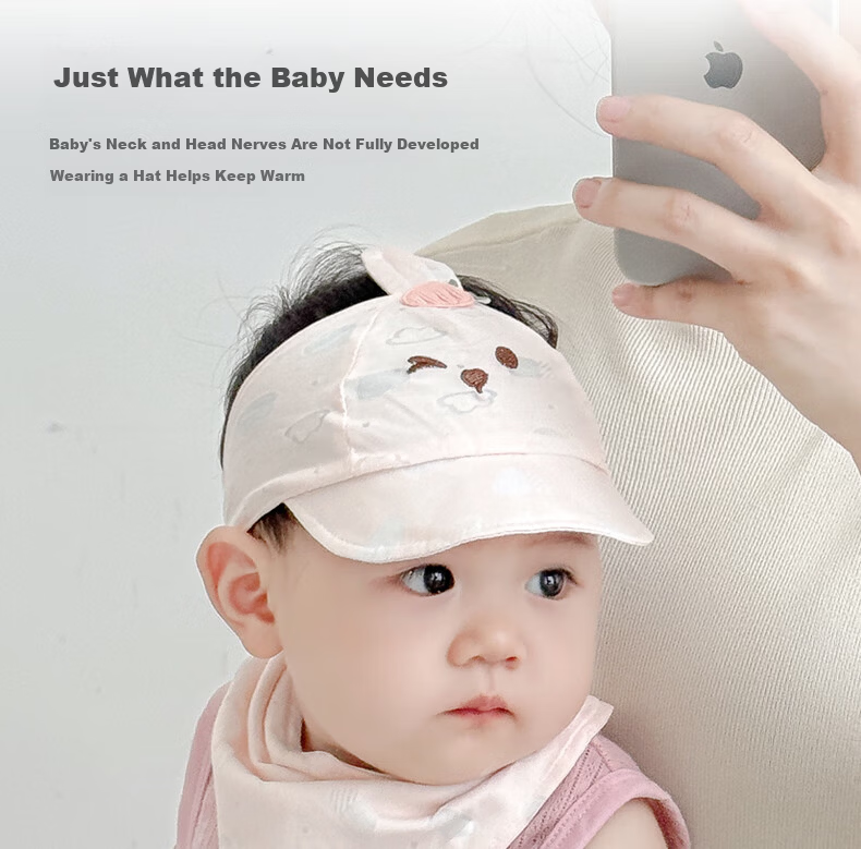 Benaxi Baby Summer Thin Hat Breathable Infant Boys Girls Soft Cotton Cap Newborn Fontanelle Protection Hat Open Top 3