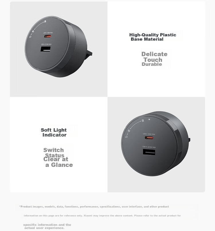 MI Track Socket 33W Fast Charging Adapter Frost White 11