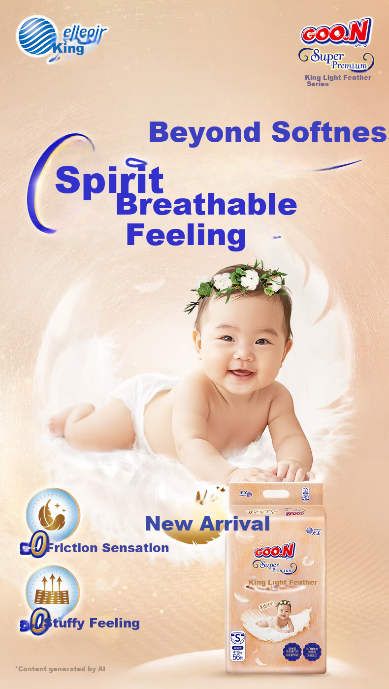Dawang Light Feather Ring Adhesive Baby Diapers S3 Pieces (4-8kg) Ultra-thin Breathable Trial Pack 1