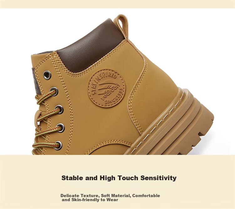 Yierkang Martin Boots Autumn And Winter Men's Retro High-Top Yellow Boots, Durable Outdoor Casual Work Boots Versatile Shoes for Me 7