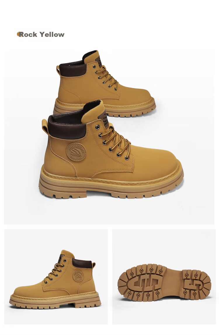 Yierkang Martin Boots Autumn And Winter Men's Retro High-Top Yellow Boots, Durable Outdoor Casual Work Boots Versatile Shoes for Me 19
