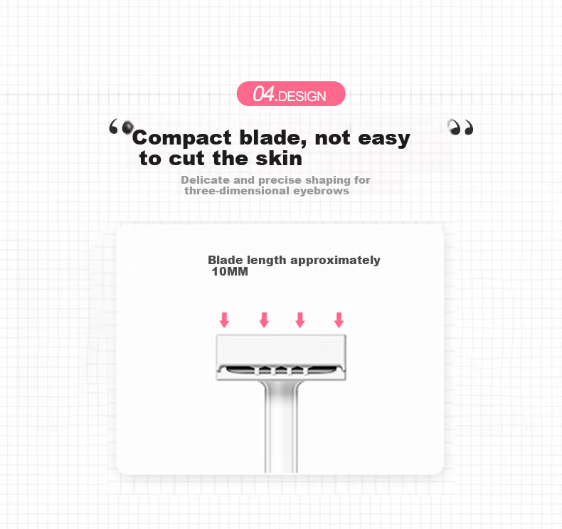 KAI Women's Mini New T-Shaped Eyebrow Razor with Protective Net, Precision Trimming, Compact and Handy (3 Pieces) 7