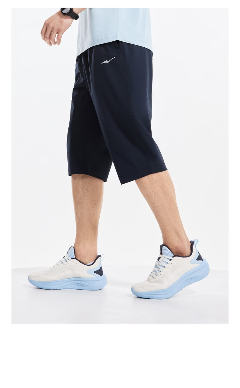 Erke Woven 3/4 Length Quick-Dry Ice-Feel Sun-Protective Antibacterial Outdoor Casual Running Sports Pants for Men Summer 13