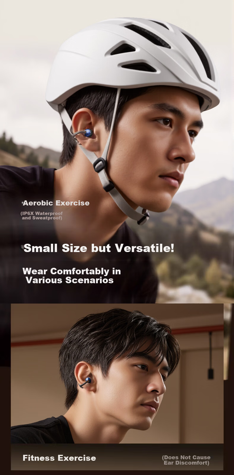 LINGCHEN 2026 Latest Harman Kardon Level Bluetooth Clip-On Bone Conduction Open-Ear Sports Running Wireless Ear-Hook AI Noise Cancelling Long Battery Life Earphones 17