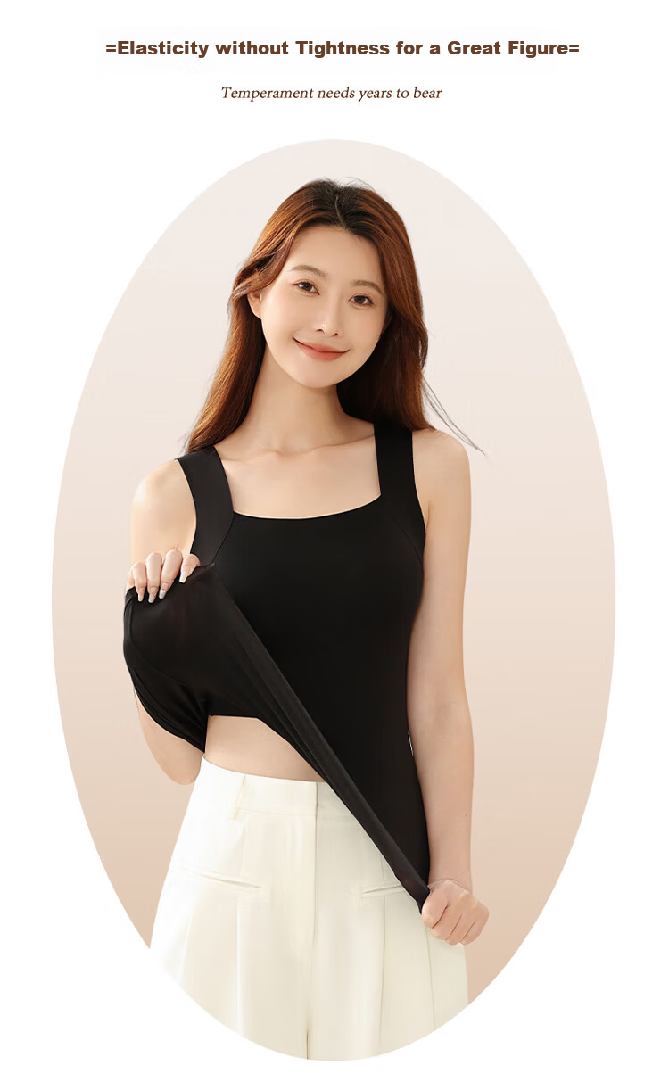 GUJIN Lightweight Warm Vest Women's Thermal Autumn Winter Bra-Free Innerwear Base Layer Camisole Skin-Friendly M 5
