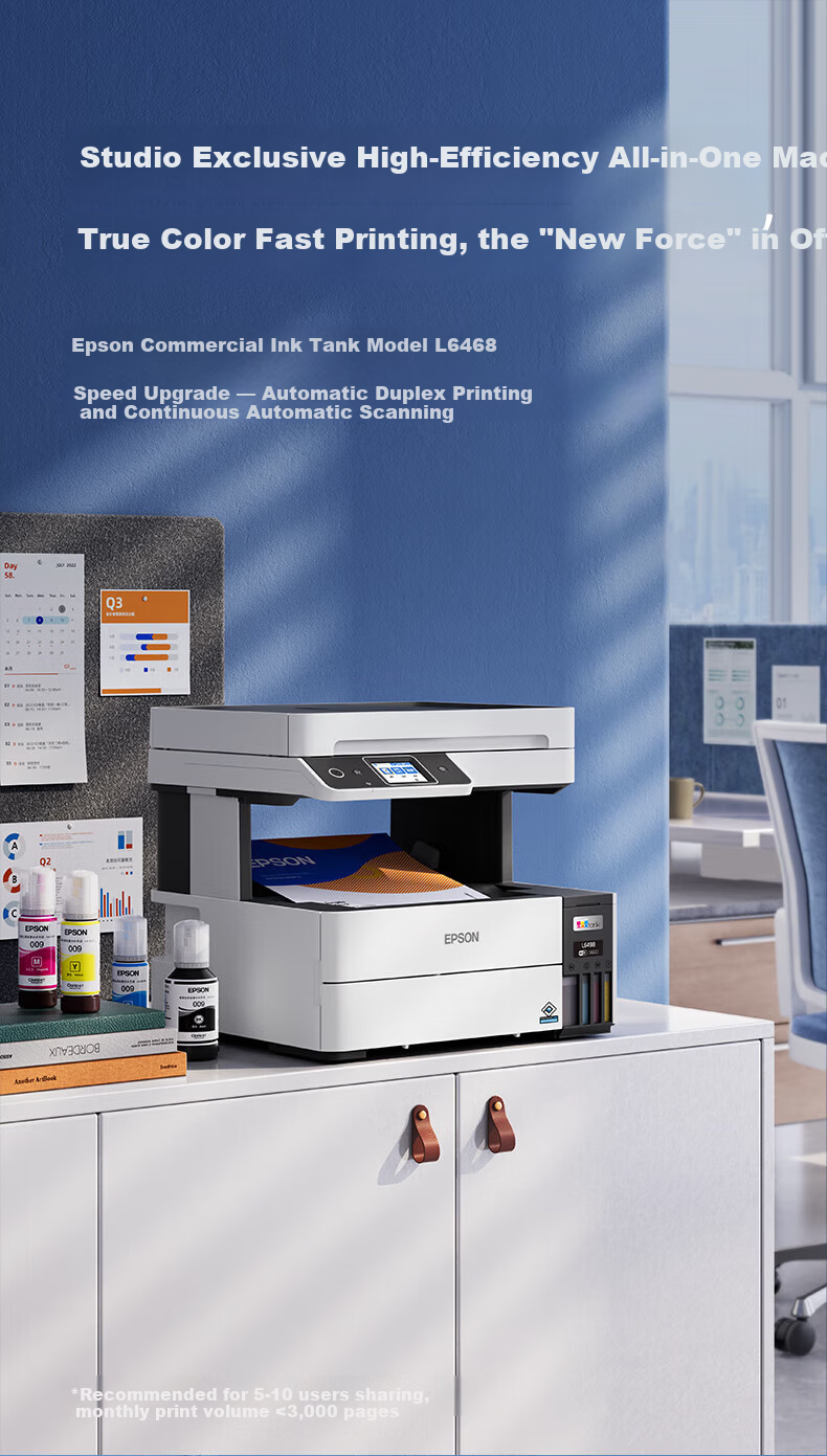 EPSON L6468 Ink Tank Color Professional Office Printer with 5-Year Full Warranty, Unlimited On-Site Repairs, Duplex Printing/Scanning/Copying, Dual Paper Feed, WiFi Mobile Remote 2