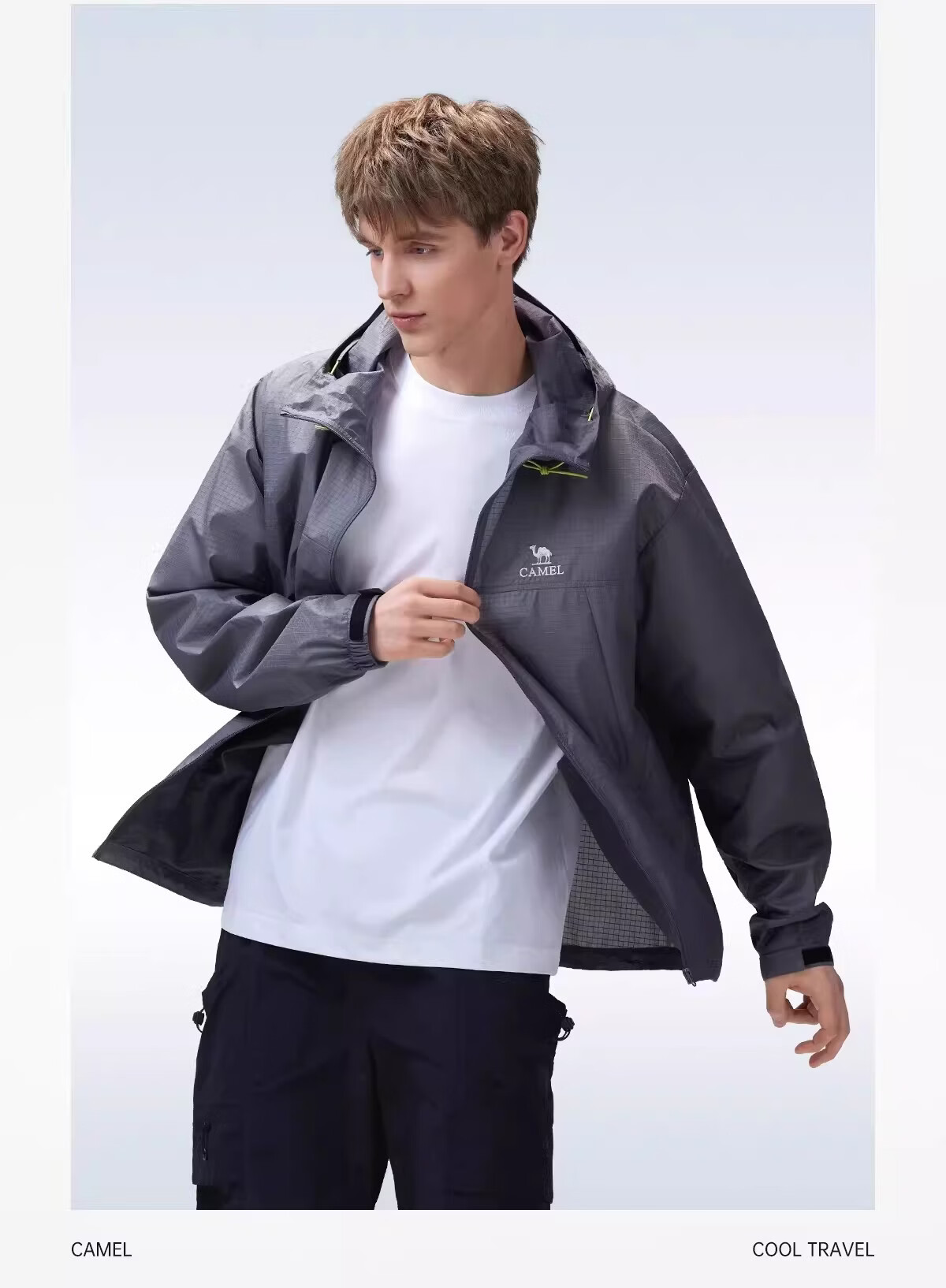 CAMEL Outdoor Sun Protection Jacket 2026 Spring Summer New Breathable Hooded Windproof Water-Repellent Durable Sports Jacket for Women R170 24