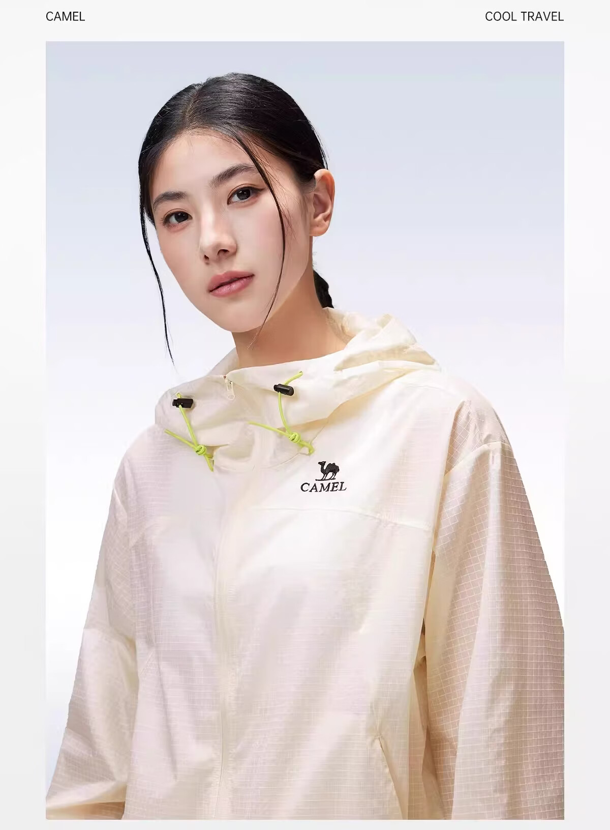 CAMEL Outdoor Sun Protection Jacket 2026 Spring Summer New Breathable Hooded Windproof Water-Repellent Durable Sports Jacket for Women R170 30