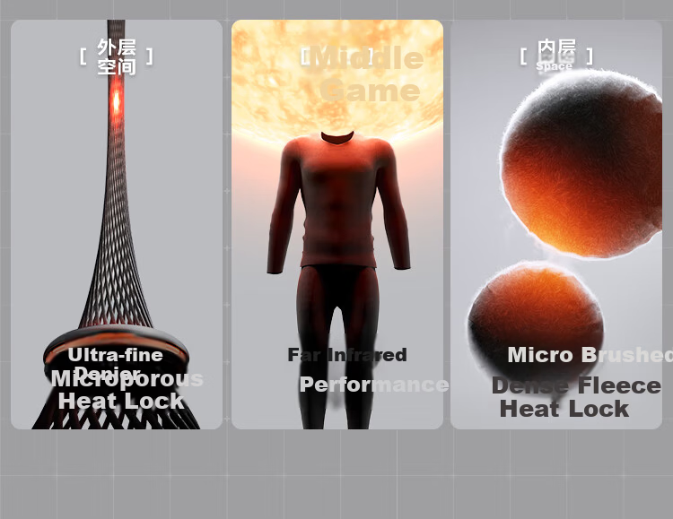 HLA [Xiao Huo Air8] Thermal Underwear Unisex Double-Sided Fleece 230g Antibacterial Heating Patch Autumn Shirt and Pants Set 21
