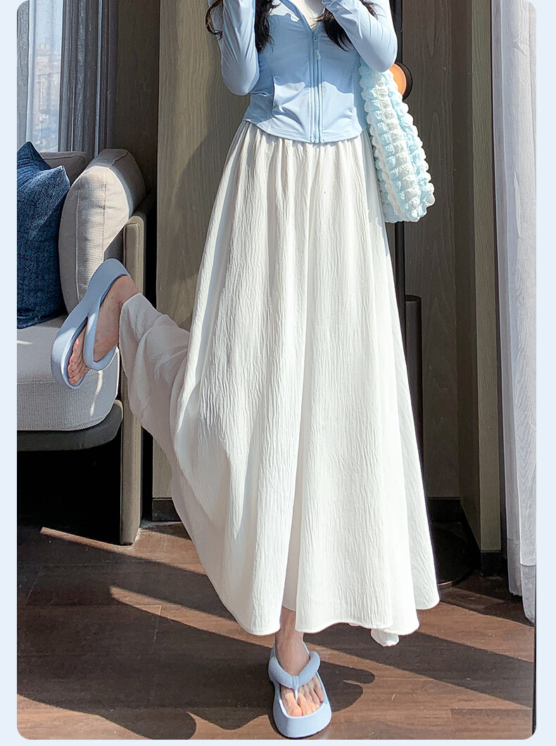 Borui Ice Silk Wide-Leg Pants Women's Summer Thin 2026 New Skirt Pants Textured Milk Fabric Yamamoto Chiffon Trousers 14
