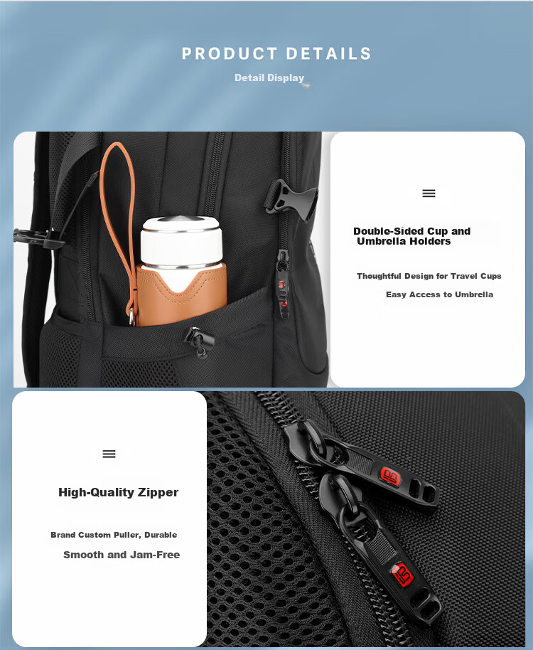 BRINCH Men's Backpack 17/18 Inch High-End Business Travel Lightweight Commuter Large Capacity Laptop Bag 15