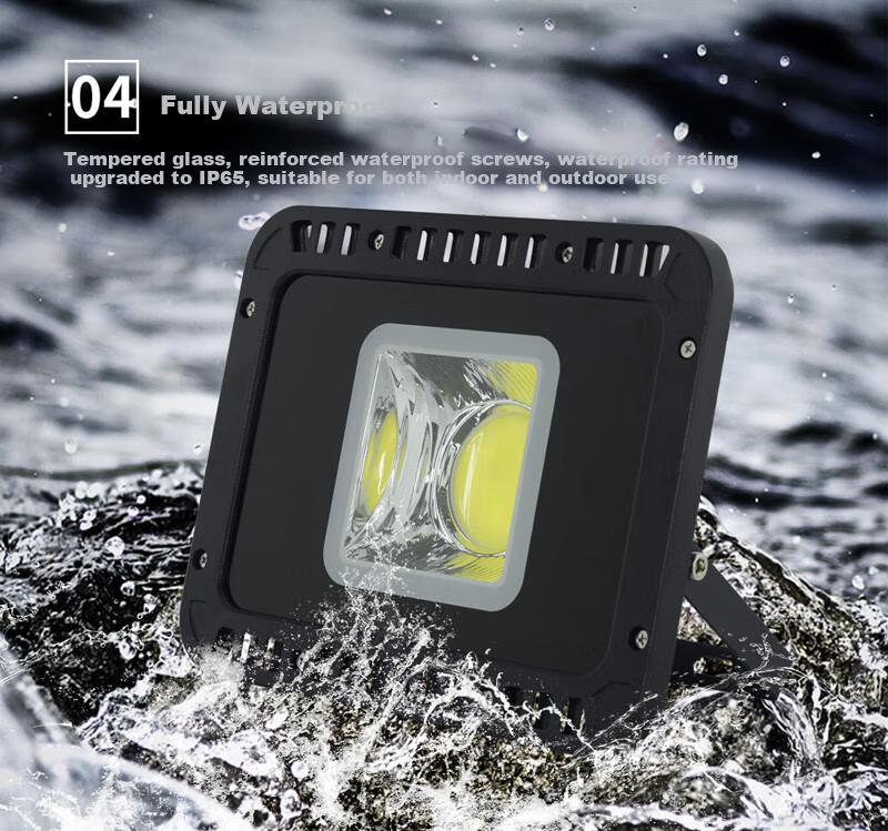 Qianzhiyi LED Floodlight High Power 400W Outdoor Waterproof COB Spotlight for Factory Square Construction Site Warehouse Basketball Court High Brightness Lighting 5