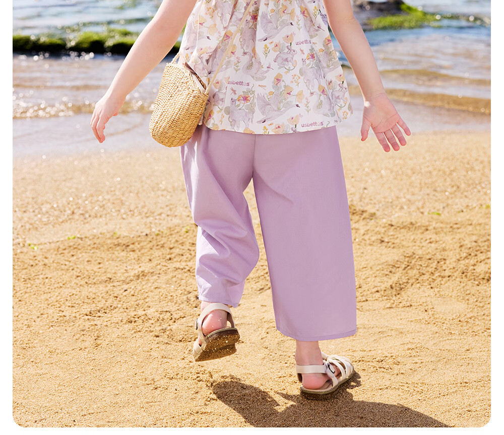 Betis Girls' Printed Two-Piece Set 2026 Summer Floral Casual Outfit Children's Camisole and Cropped Pants Baby Set 14