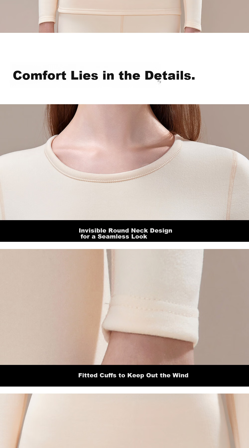 Urban Beauty [Tencel Modal] Thermal Underwear Set for Women Autumn Top and Bottoms, German Velvet Heat Retaining, Fleece Lined, Thickened Autumn Winter New Arrival 12