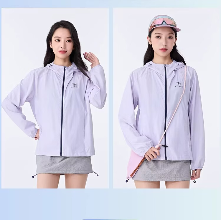 CAMEL Original Yarn Dry and Wet State Sun Protection Jacket for Women Slim Fit 2026 Spring Summer New Cool Breathable Water-Repellent Jacket for Men 0007 19
