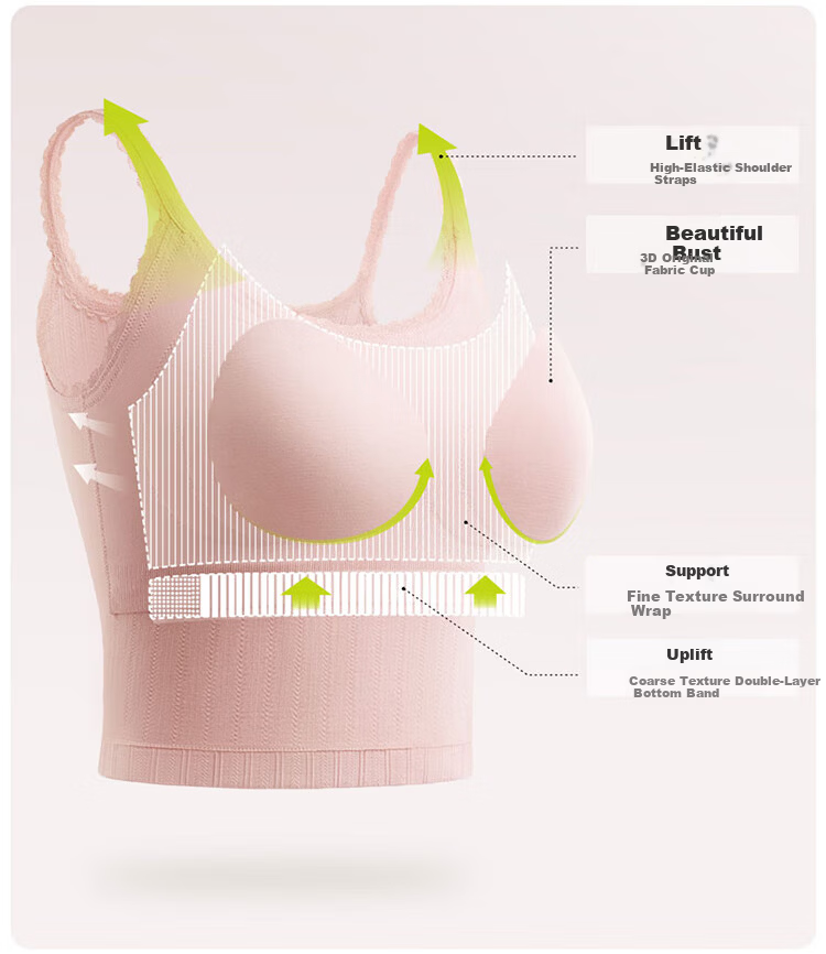 Banlian Lace White Padded Camisole Women's Summer New Strap Vest Bra-Free Backless Outerwear Top 8