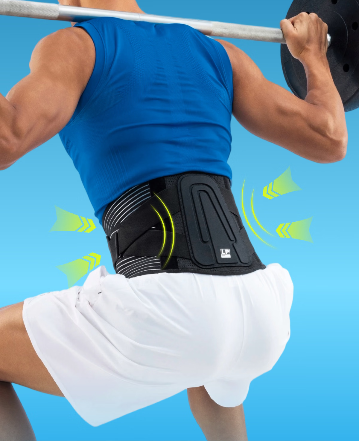 LP 1517CK Men's Waist Support Belt Fitness Training Professional Basketball Waist Trainer Running Squat Abdominal Belt Black L/XL 13