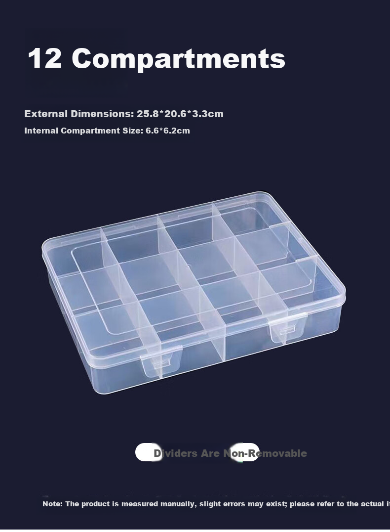 Chaoji Jia Pin Multi-Compartment Storage Box, Transparent with Lid, Divided Plastic Container for Screws And Parts, Tool Organizer, Sorting Box, 15 Compartments 13