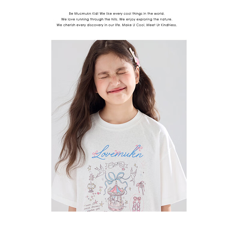 Mucmukn Wish Fairy Snowflake Soft Cotton Loose Hand-Painted Print Short Sleeve T-Shirt Summer Girls' Tee New 22